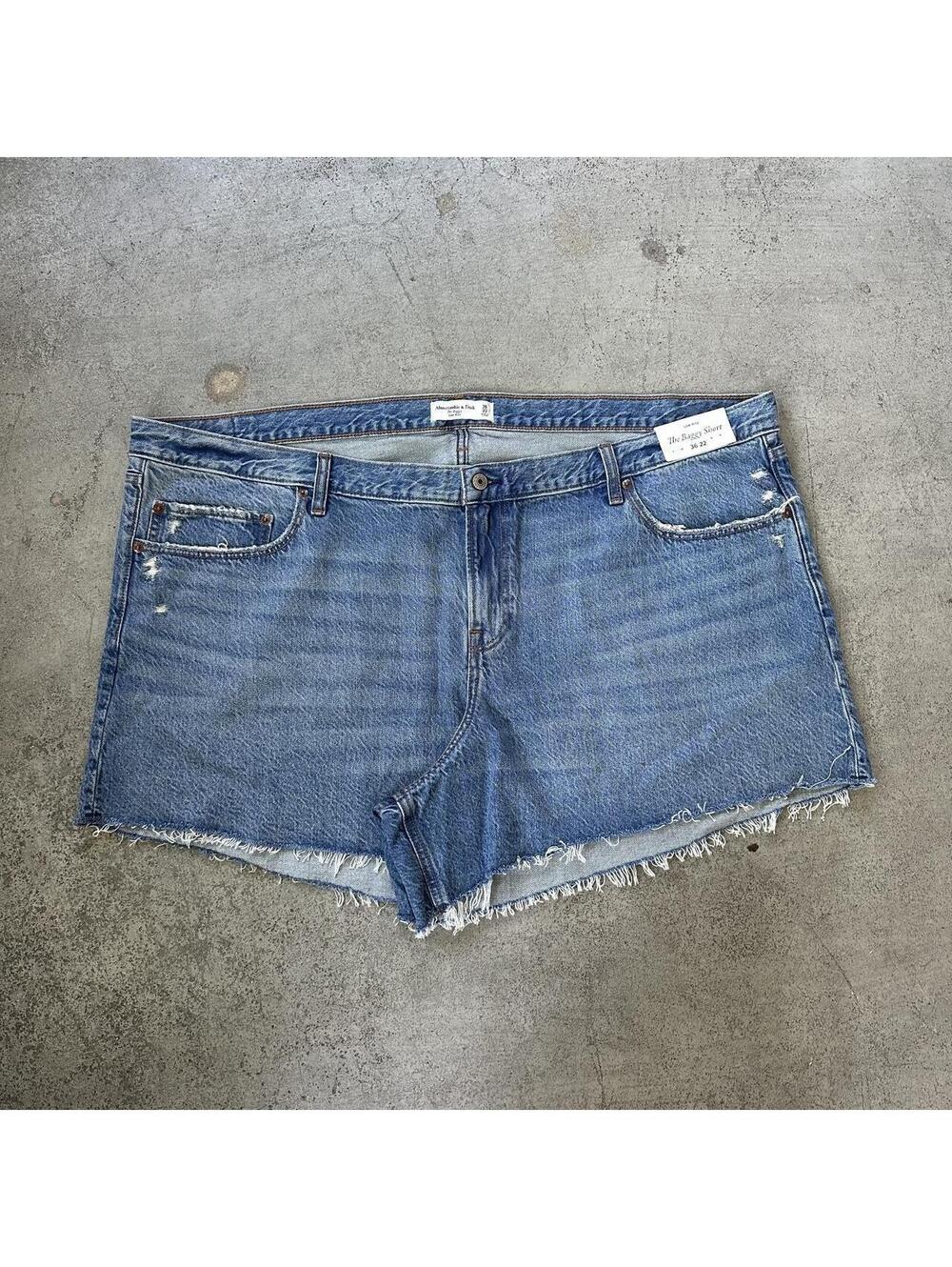 Abercrombie & Fitch Plus Size Denim Shorts The Baggy Low Rise Cut Off Shorts